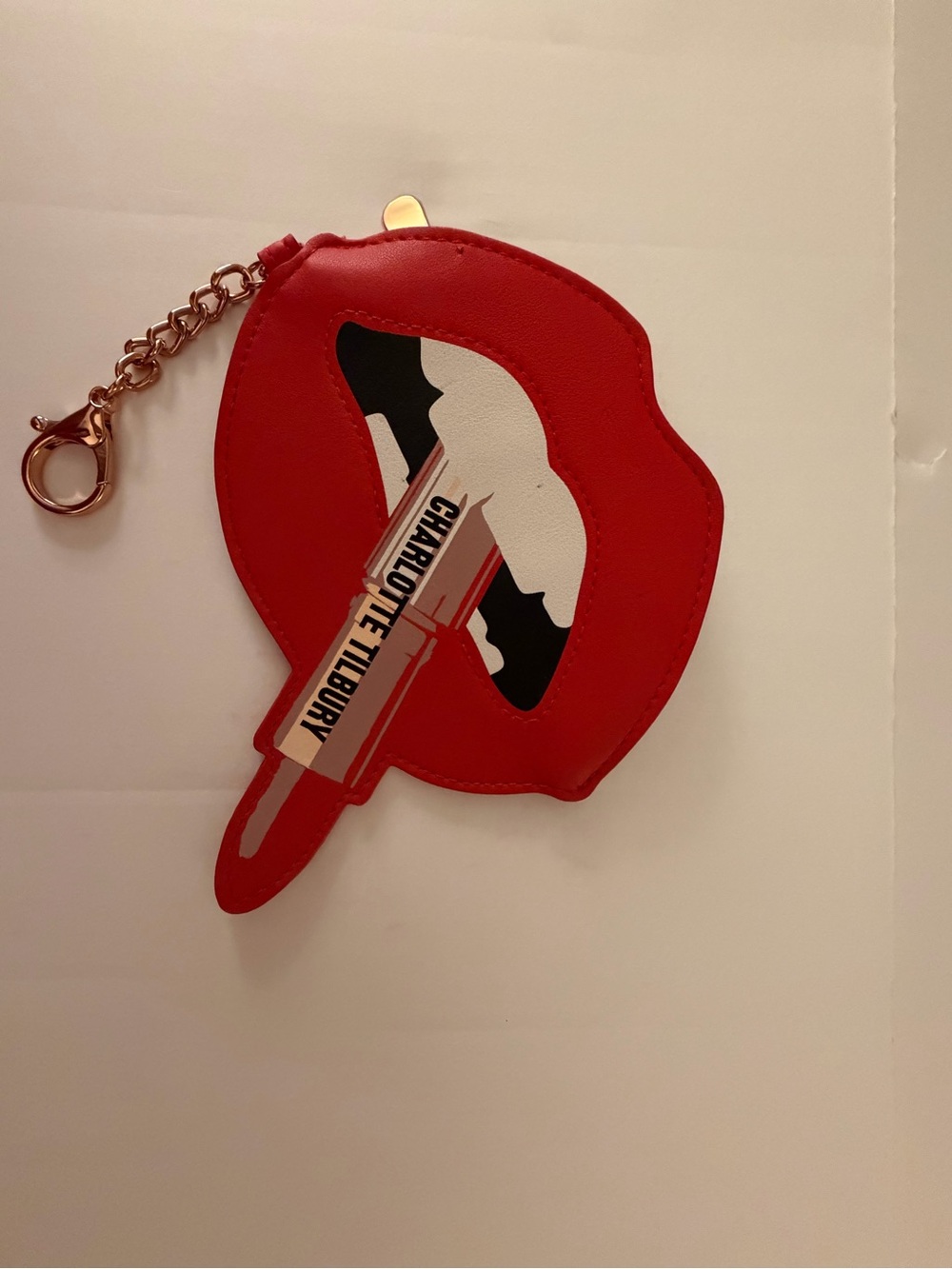 Charlotte Tilbury Red Lip & Lipstick Keychain Card Holder